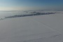 Letecký pohled v zimě.